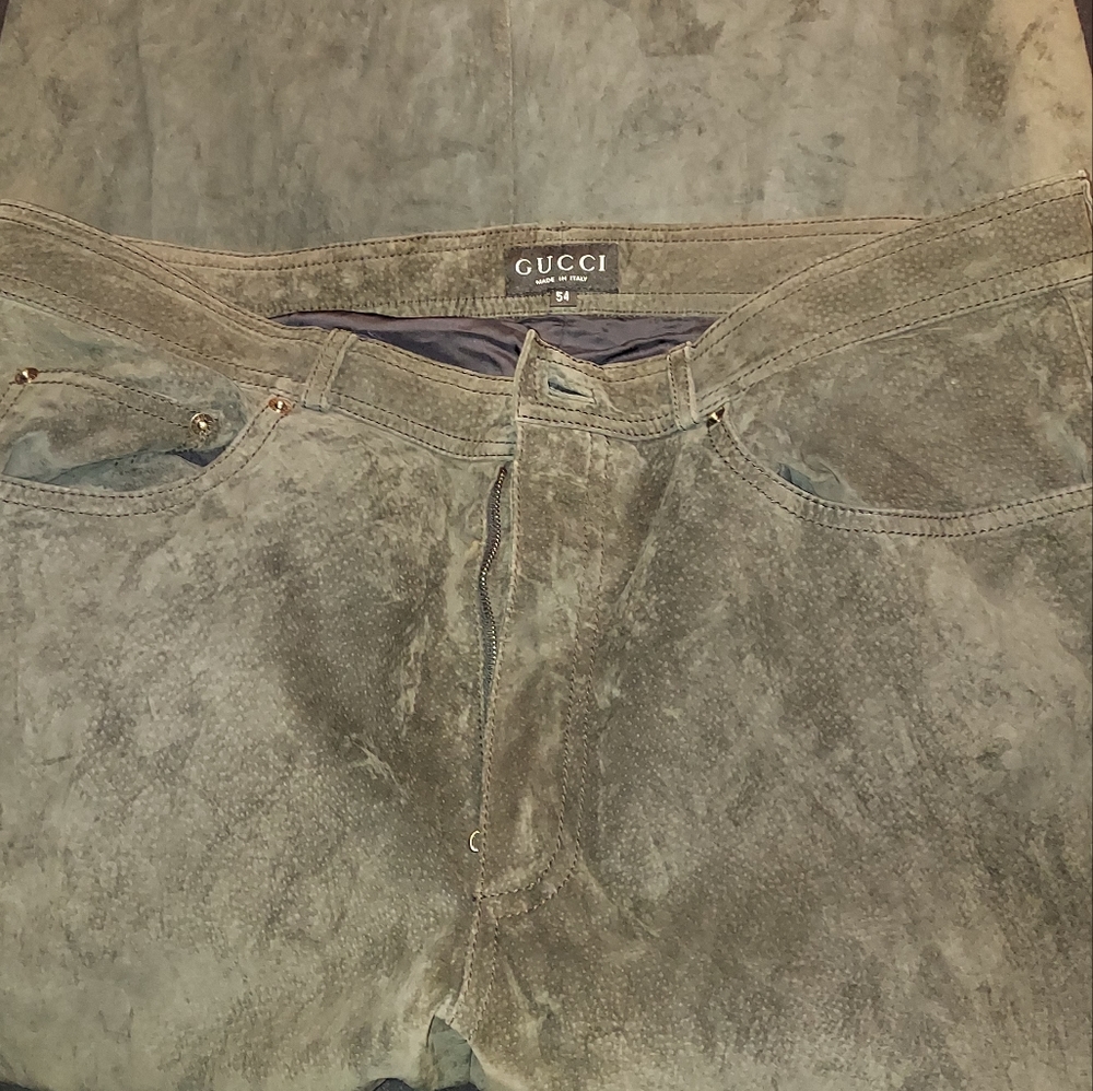 Men's suede gucci pants